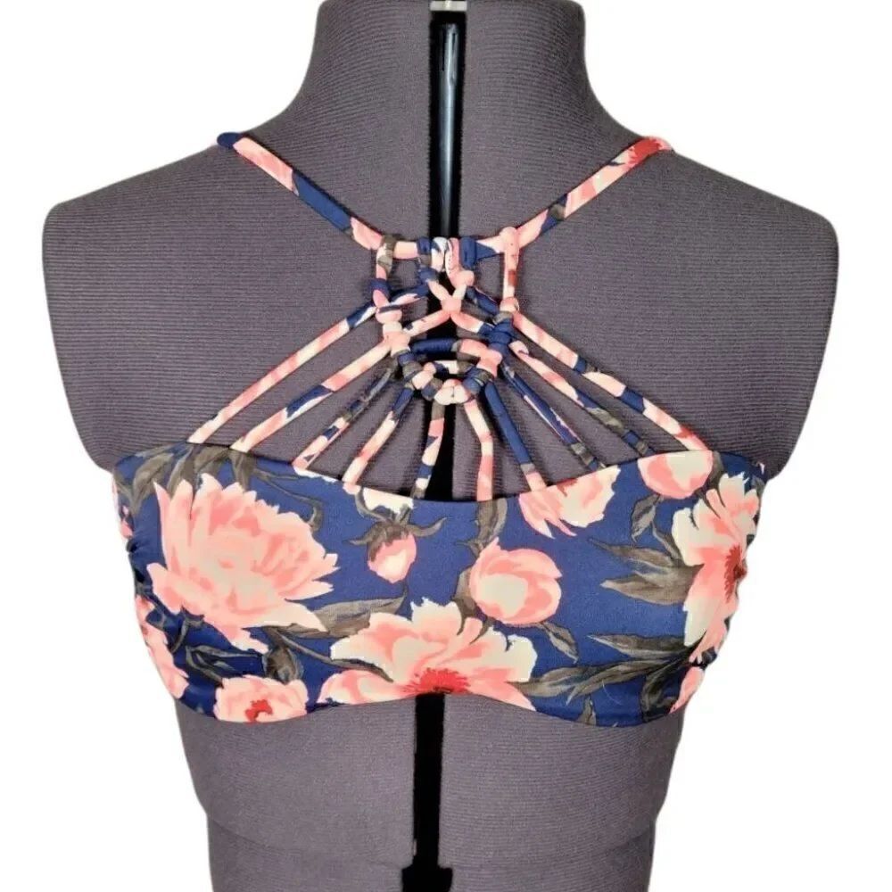 Tori Praver Strappy Knotted Bikini Top Sz M